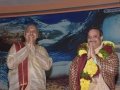 సద్గురువర్యులను  సత్కరించిన శ్రీ గరిమెళ్ళ  వెంకటరమణ  శాస్త్రి గారు.
