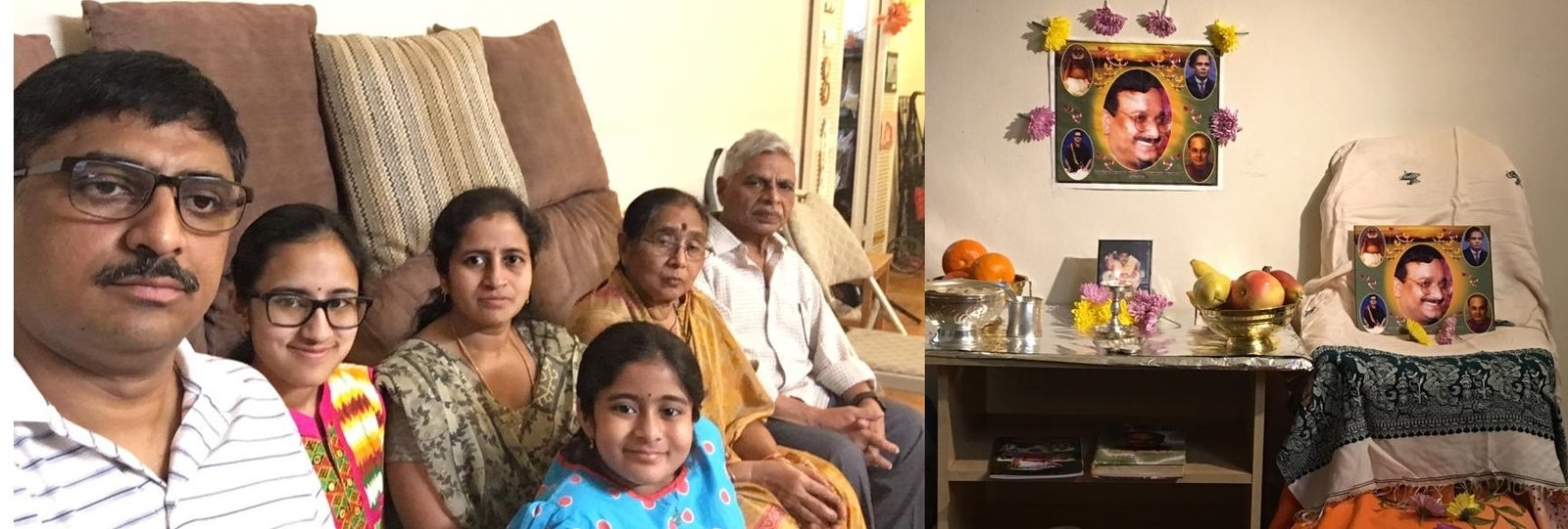 USA January Online Monthly Aaradhana on 5th Jan 2019 at Srinivas's house - Venkateswarlu, Vijayalakshmi, Srinivas, Padmavathi, Anvitha, Anshika