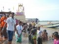 Peetham volunteers providing assistance at Gowthami ghat 3rd block