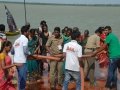 Peetham volunteers providing assistance at Gowthami ghat 2nd block