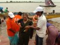 Volunteers providing assistance at Subbayamma ghat , Rajahmundry on 19th Jul 2015, 6th day of Godavari Pushkaralu