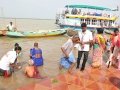 Volunteers at Gowthami ghat, Rajahmundry on  21 Jul 2015, 8th day of Godavari Pushkaralu