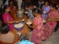 Serving food at Rajahmundry Ashram to volunteers and members on 21 Jul 2015, 8th day of Godavari Pushkaralu