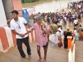 Volunteers assisting elderly at Subbayamma ghat, Rajahmundry on  23 Jul 2015, 10th day of Godavari Pushkaralu