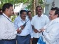 Sathguru Dr.Umar Alisha discussing with security in charge  at Subbayamma ghat on 11th day of Godavari Pushkaralu on 24 Jul 2015,