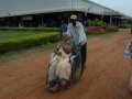 Volunteer assisting elderly at Guru Pournima Sabha - Pithapuram New Ashram 31-Jul-2015