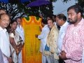 Sri.Thota Narsimham,M.P.(Kakinda) opening inauguration plate on the occassion of unveiling statue of Kavisekhara Dr.Umar Alisha ( 6th head of peetham)