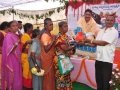 Distributing rice to poor people