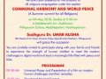 Invitation - Communal Harmony and world peace meet at Kalabharathi Auditorium, Visakhapatnam on the occasion of Vysakhamasam