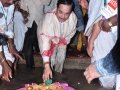 Dr Umar Alisha offering Harathi to Holy Godavari at Rajahmundry Gowthami ghat on Monday, 13th Jul 2015