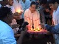 Dr Umar Alisha offering Harathi to Holy Godavari at Rajahmundry Gowthami ghat